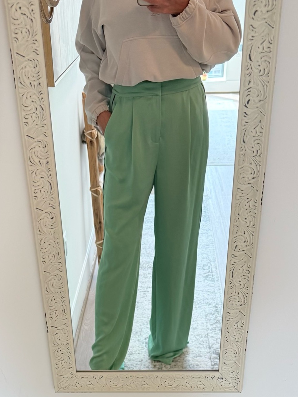 Ramy Brook Lara Pant in Green. Tall Girl Friendly.